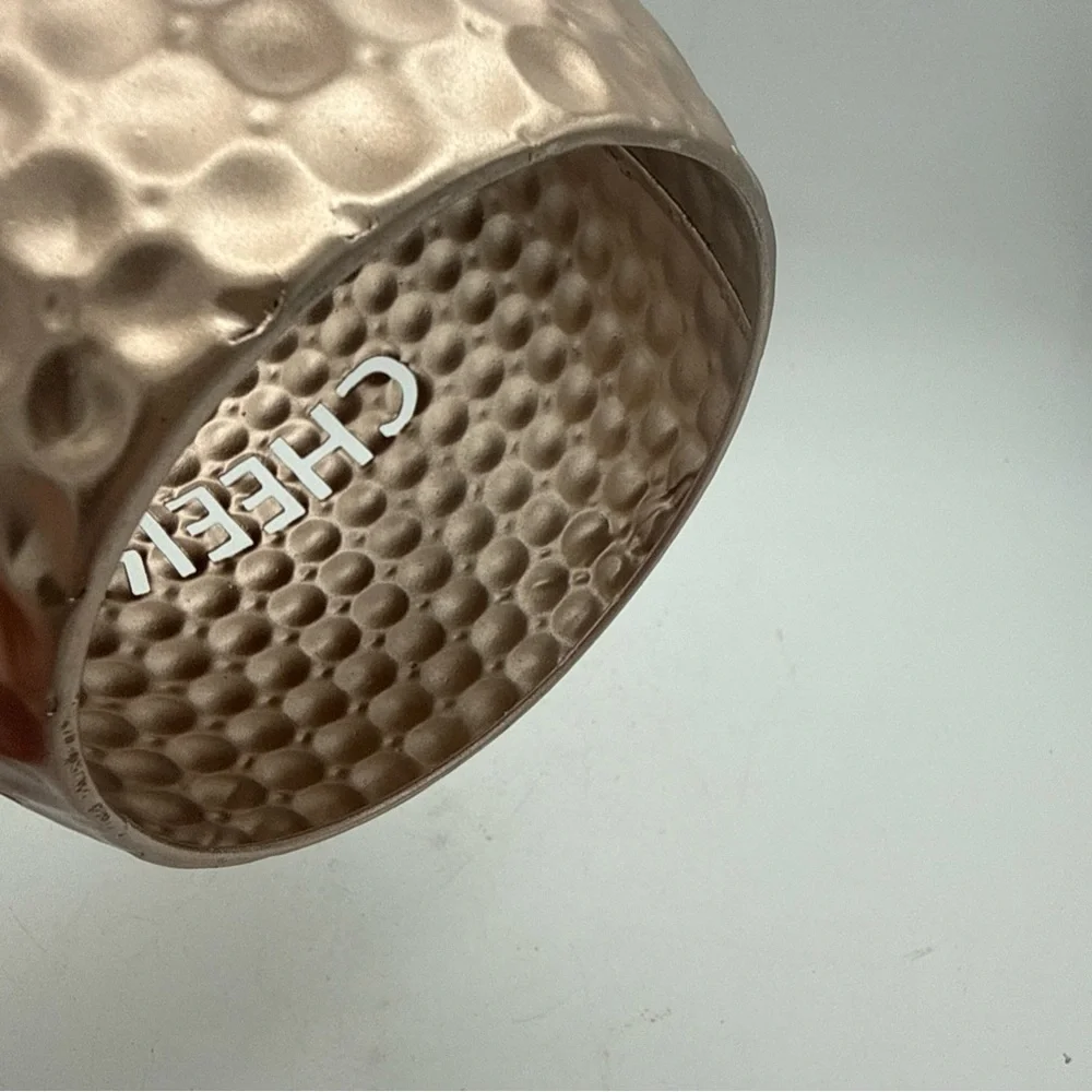 Pink Zebra hammered Copper Cheers cutout Mug Accent warmer Shade W/ Handle